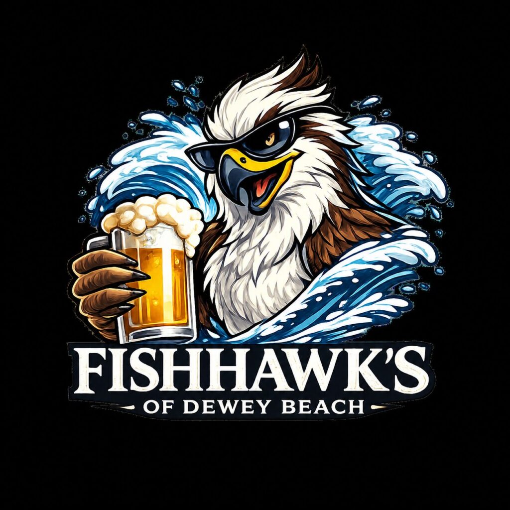 Image of Ozzy the fish hawk, logo for our Dewey Beach restaurant.